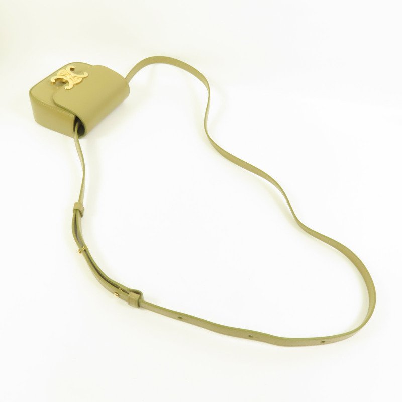 CELINE 牛皮皮革Mini Claude金扣肩背袋-5