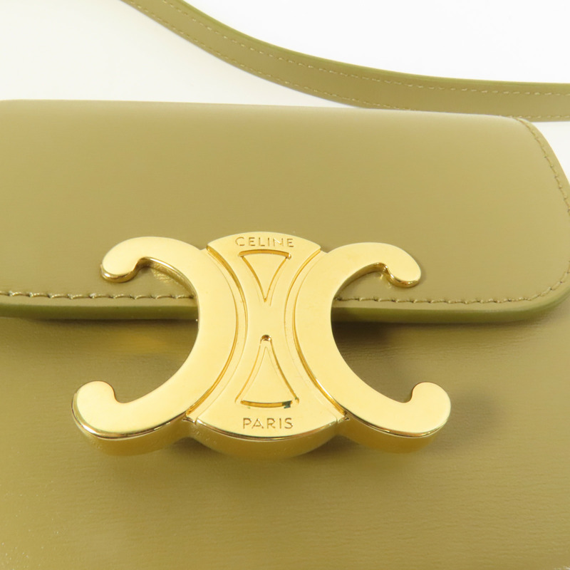 CELINE 牛皮皮革Mini Claude金扣肩背袋-6