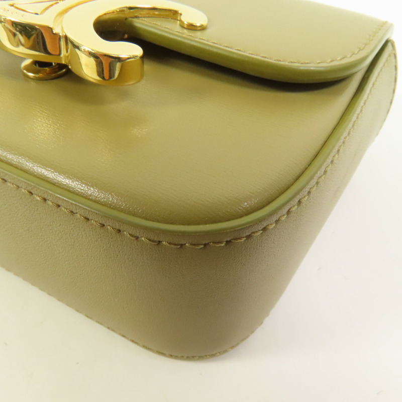 CELINE 牛皮皮革Mini Claude金扣肩背袋-11