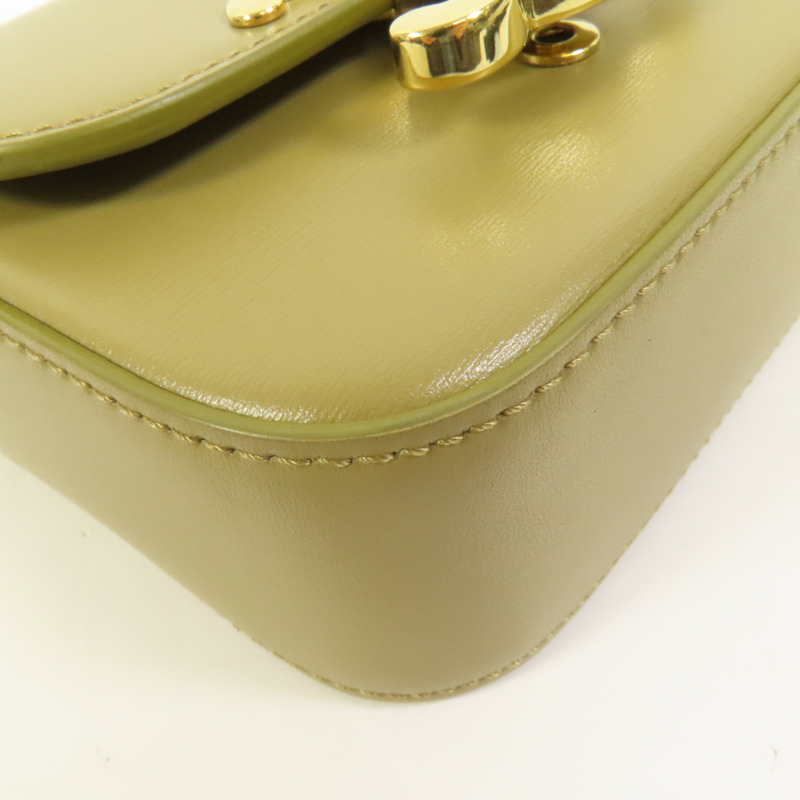 CELINE 牛皮皮革Mini Claude金扣肩背袋-14