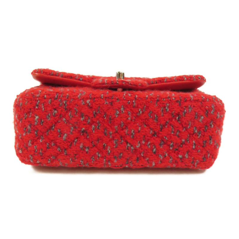 CHANEL Tweed Mini Classic 20銀扣鏈帶肩背袋-3