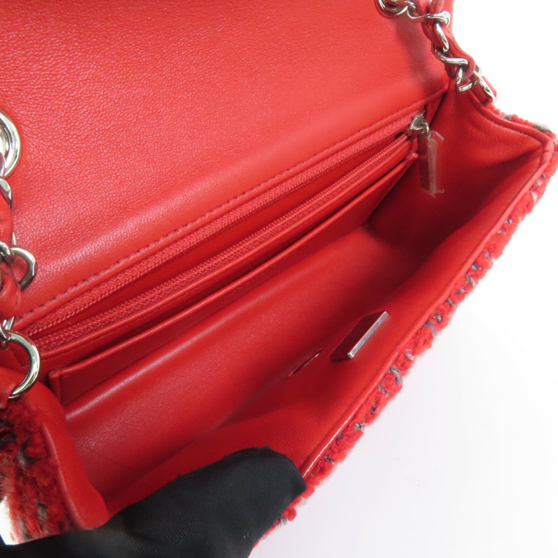 CHANEL Tweed Mini Classic 20銀扣鏈帶肩背袋-4