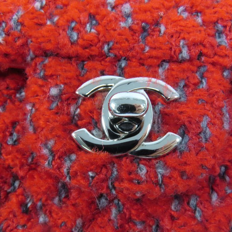 CHANEL Tweed Mini Classic 20銀扣鏈帶肩背袋-6