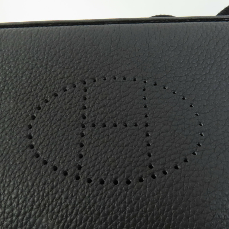 HERMES Togo皮革Videpoches銀扣肩背袋Noir-7