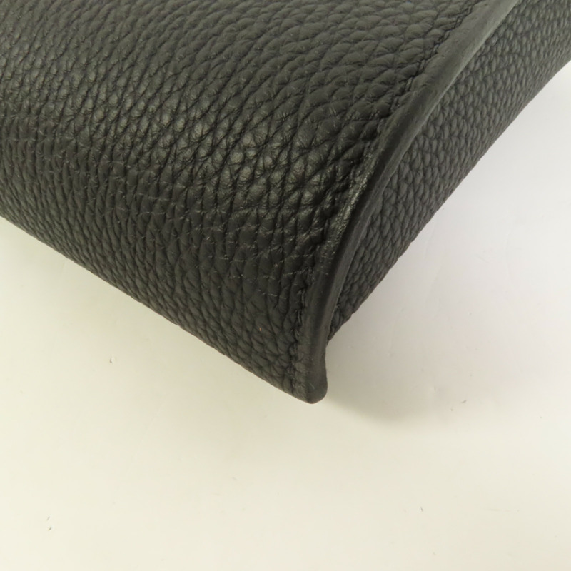 HERMES Togo皮革Videpoches銀扣肩背袋Noir-12