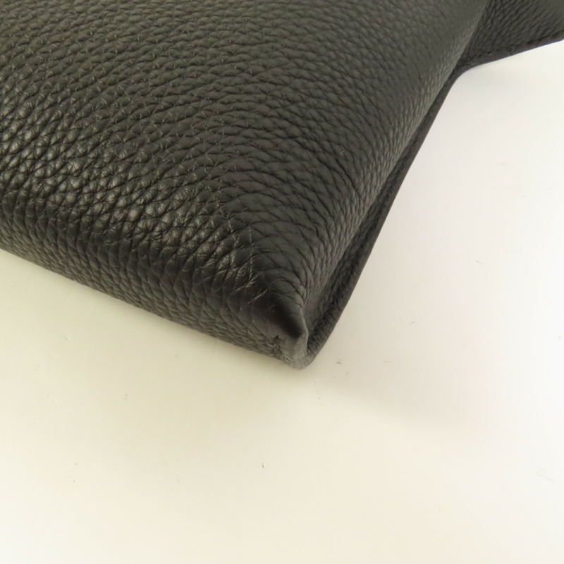 HERMES Togo皮革Videpoches銀扣肩背袋Noir-14