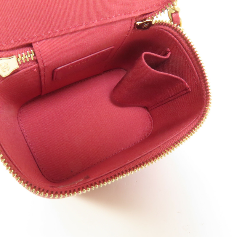 CHANEL 羊皮皮革Mini Top Handle Vanity Case金扣鏈帶肩背袋-6