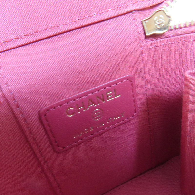 CHANEL 羊皮皮革Mini Top Handle Vanity Case金扣鏈帶肩背袋-7