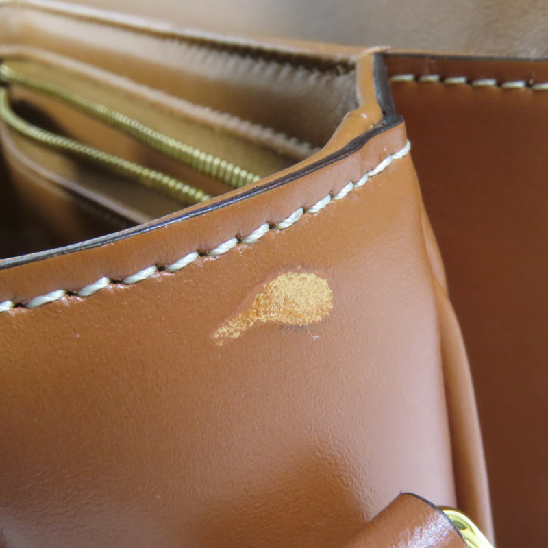 CELINE 塗層帆布/牛皮皮革Teen Triomphe金扣肩背袋-13