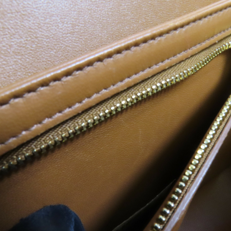 CELINE 塗層帆布/牛皮皮革Teen Triomphe金扣肩背袋-14