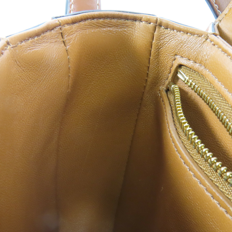 CELINE 塗層帆布/牛皮皮革Teen Triomphe金扣肩背袋-17