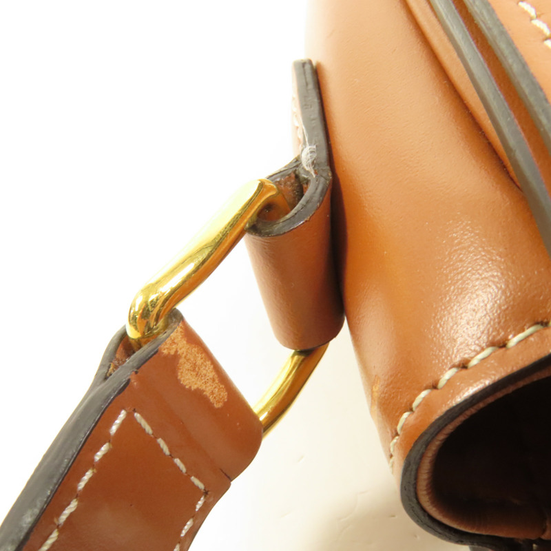 CELINE 塗層帆布/牛皮皮革Teen Triomphe金扣肩背袋-18