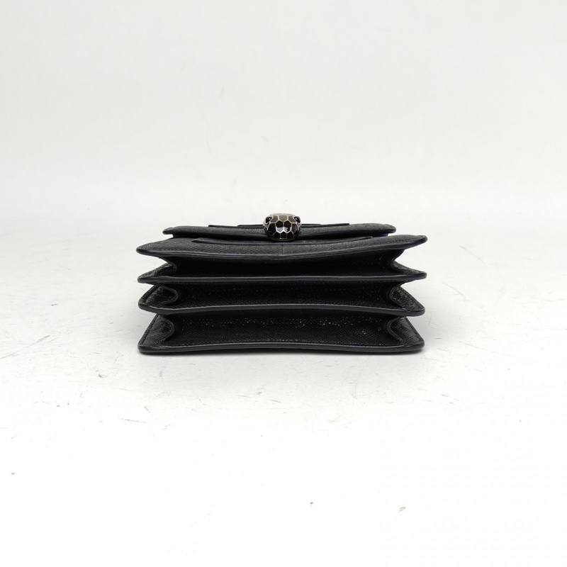 BVLGARI SerpentiForever風琴蛇頭包小號黑色蛇皮-3