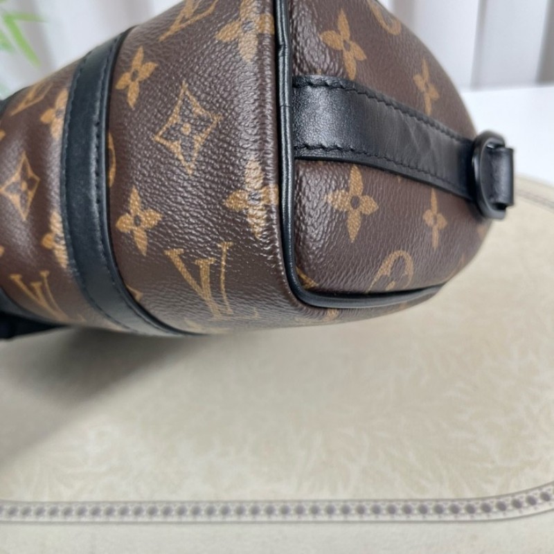 LV路易威登 無芯片 秀款稻草人 keepall nano 老花單肩斜挎包 經典Monogram老花 容量實用 日常百搭 男女都能背-7