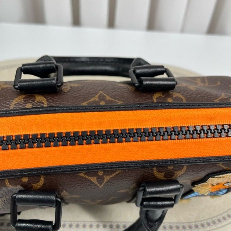 LV路易威登 無芯片 秀款稻草人 keepall nano 老花單肩斜挎包 經典Monogram老花 容量實用 日常百搭 男女都能背-19