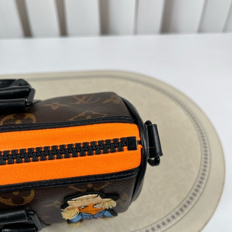 LV路易威登 無芯片 秀款稻草人 keepall nano 老花單肩斜挎包 經典Monogram老花 容量實用 日常百搭 男女都能背-20