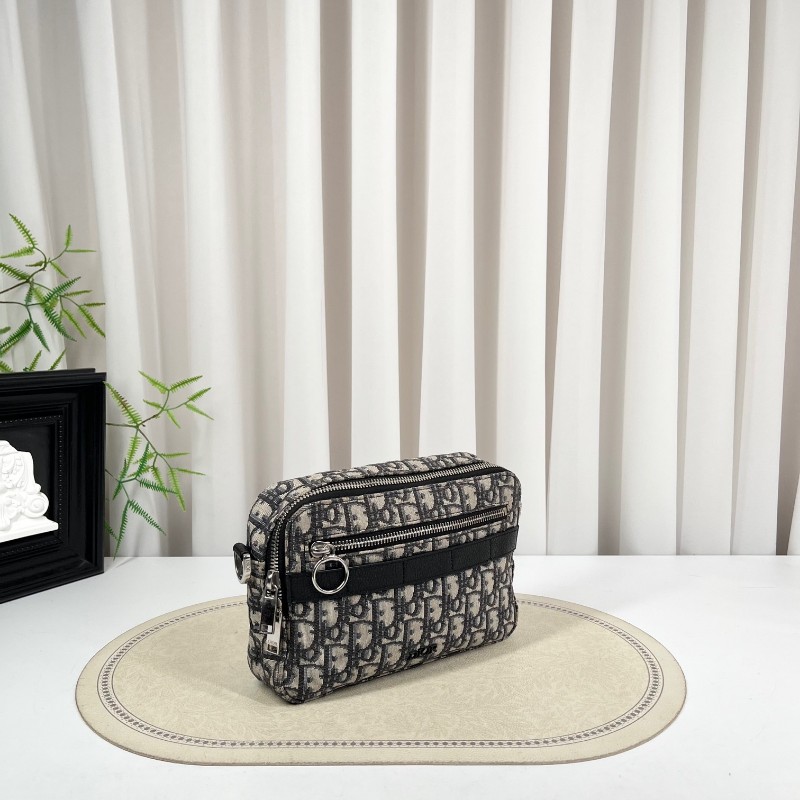 DIOR迪奧 老花帆布銀扣safari相機包郵差包單肩斜挎包 容量適中 肩帶可調節 適合日常通勤使用-2