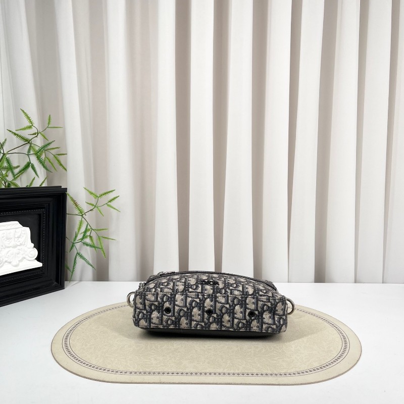 DIOR迪奧 老花帆布銀扣safari相機包郵差包單肩斜挎包 容量適中 肩帶可調節 適合日常通勤使用-4