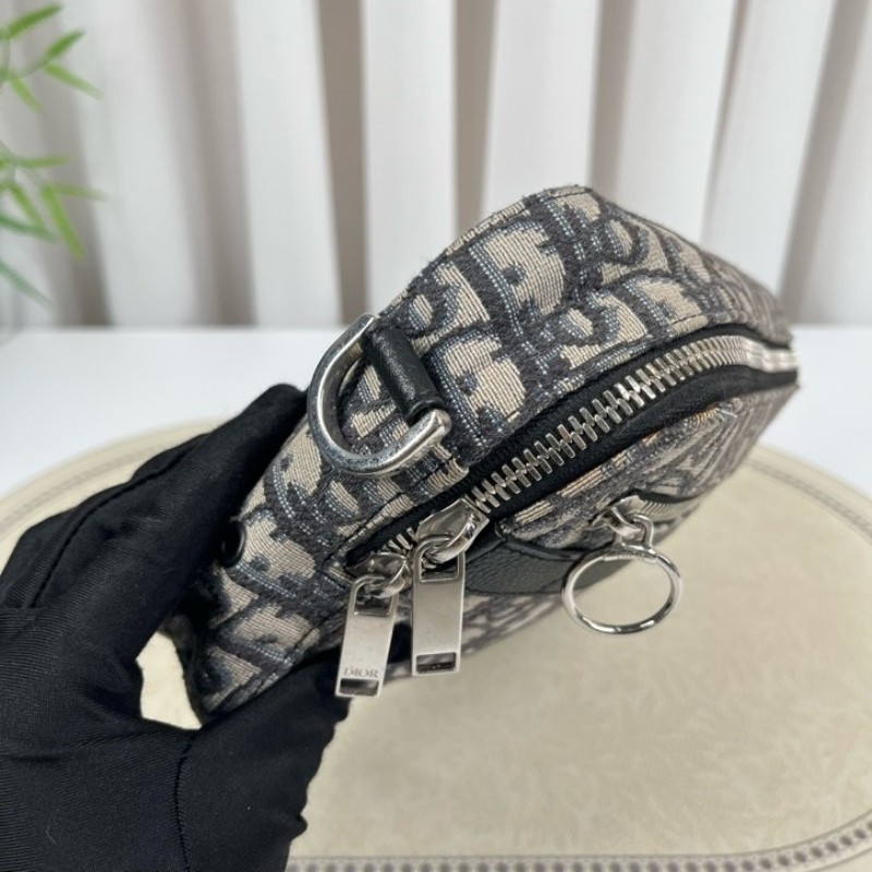 DIOR迪奧 老花帆布銀扣safari相機包郵差包單肩斜挎包 容量適中 肩帶可調節 適合日常通勤使用-7