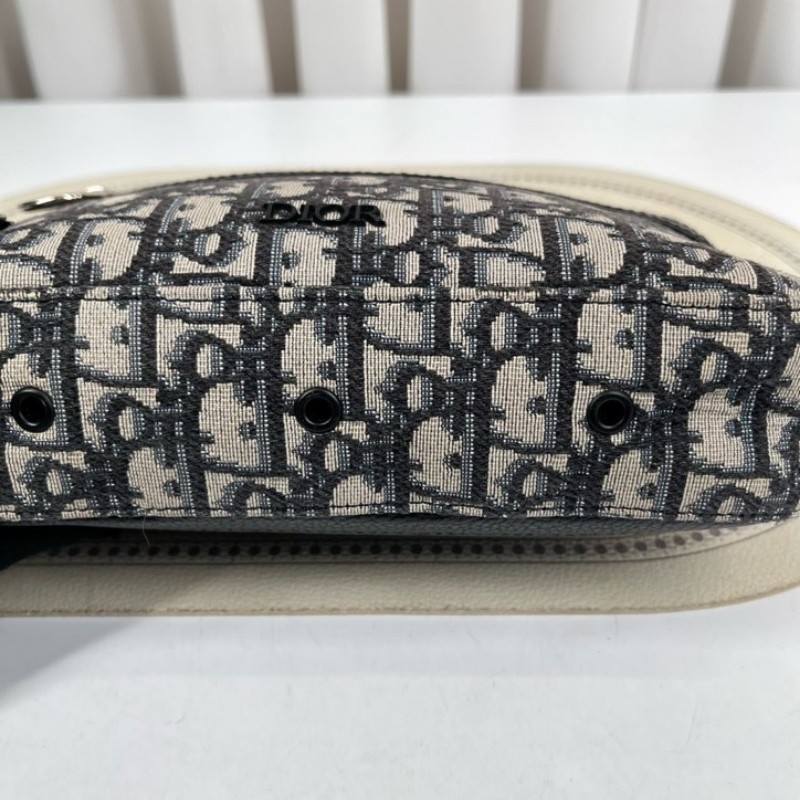 DIOR迪奧 老花帆布銀扣safari相機包郵差包單肩斜挎包 容量適中 肩帶可調節 適合日常通勤使用-9