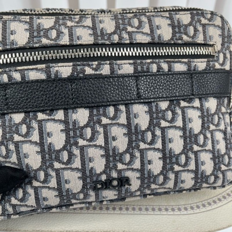 DIOR迪奧 老花帆布銀扣safari相機包郵差包單肩斜挎包 容量適中 肩帶可調節 適合日常通勤使用-14