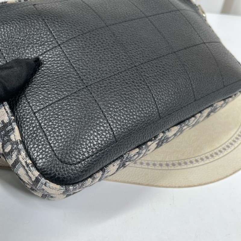 DIOR迪奧 老花帆布銀扣safari相機包郵差包單肩斜挎包 容量適中 肩帶可調節 適合日常通勤使用-19