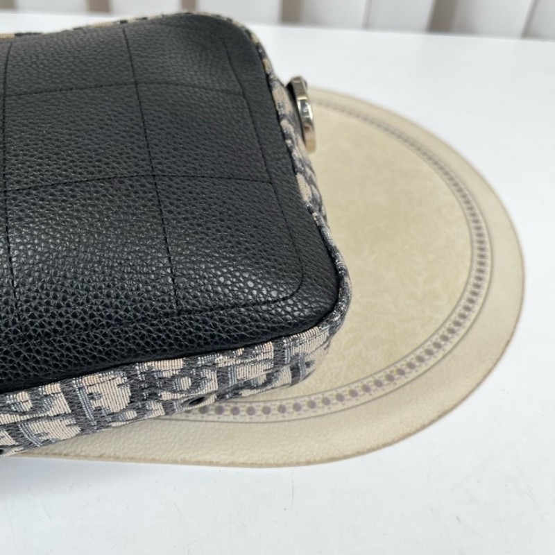 DIOR迪奧 老花帆布銀扣safari相機包郵差包單肩斜挎包 容量適中 肩帶可調節 適合日常通勤使用-20