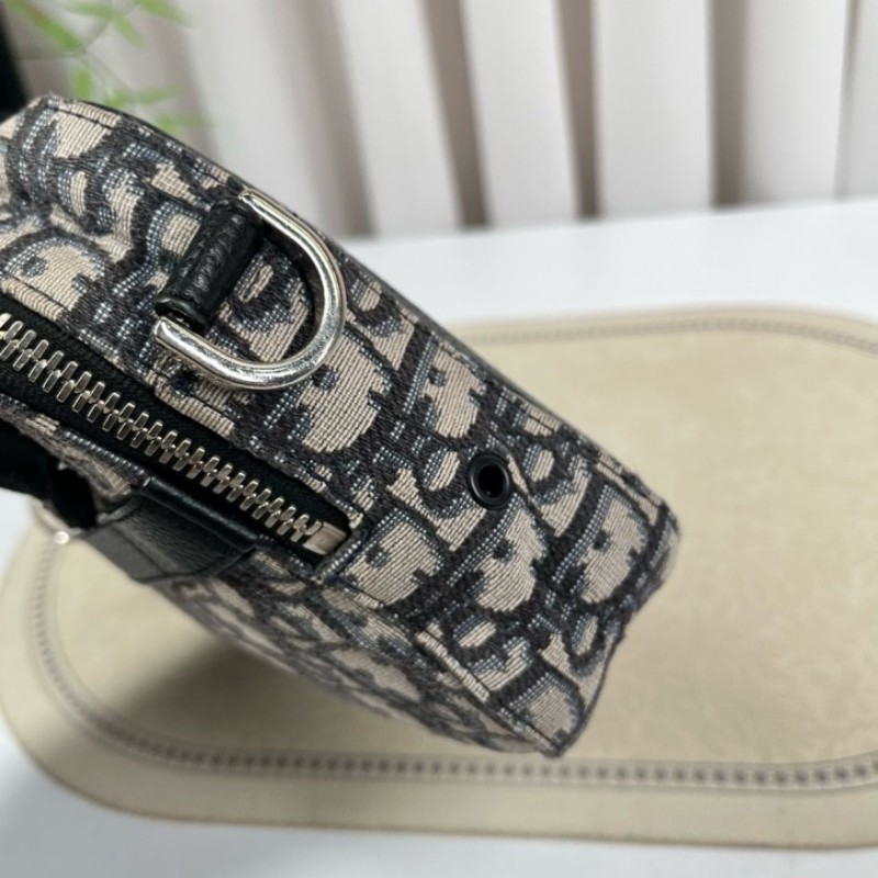 DIOR迪奧 老花帆布銀扣safari相機包郵差包單肩斜挎包 容量適中 肩帶可調節 適合日常通勤使用-22