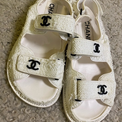 Chanel 白色 涼鞋 新 37~38參考