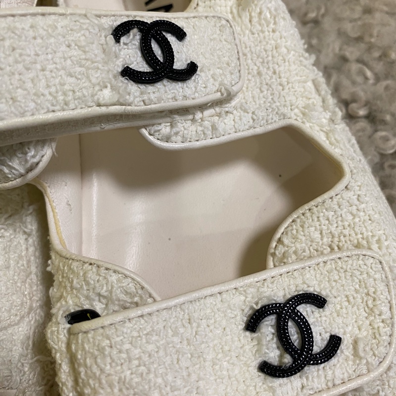 Chanel 白色 涼鞋 新 37~38參考-1