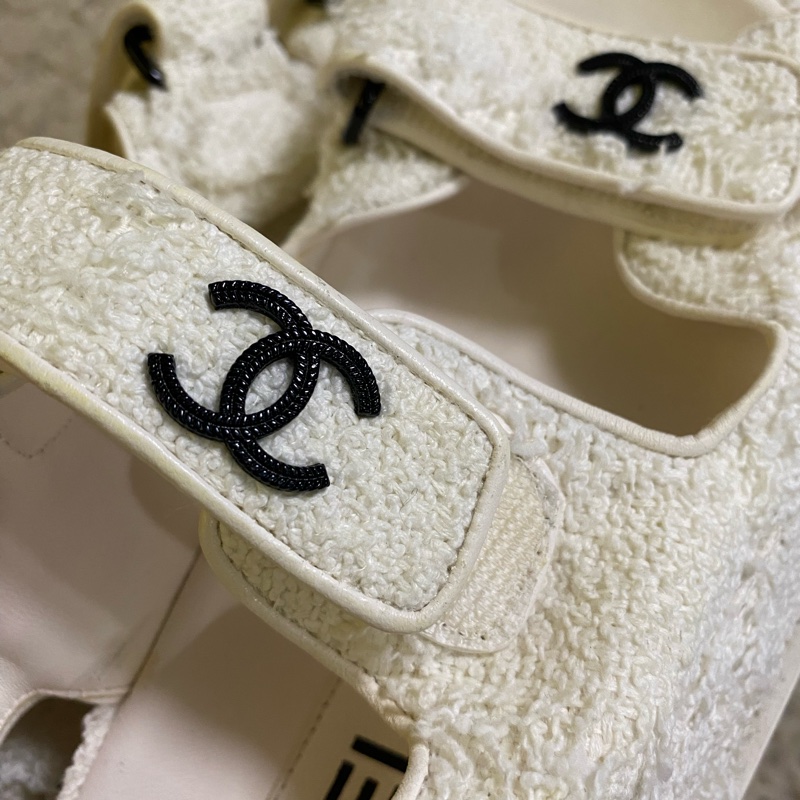 Chanel 白色 涼鞋 新 37~38參考-2