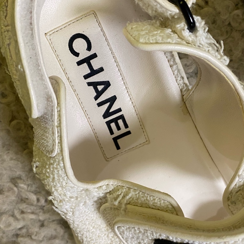 Chanel 白色 涼鞋 新 37~38參考-12