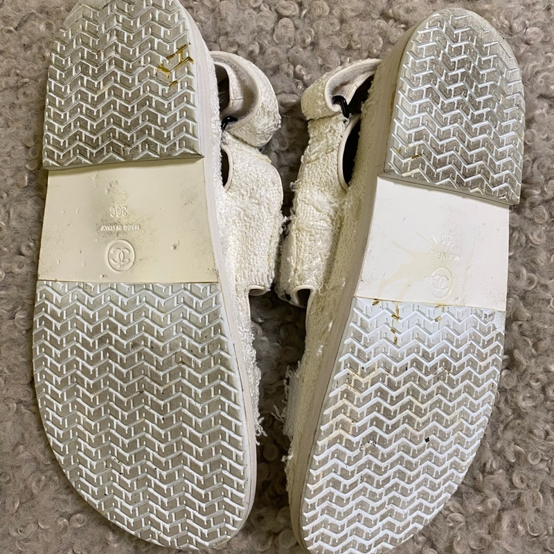 Chanel 白色 涼鞋 新 37~38參考-16