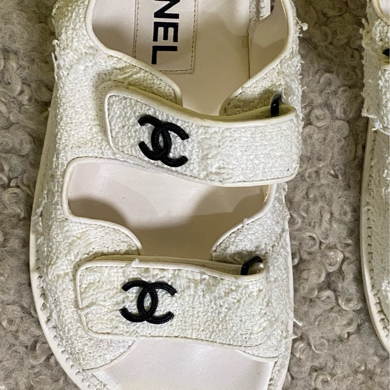 Chanel 白色 涼鞋 新 37~38參考-21