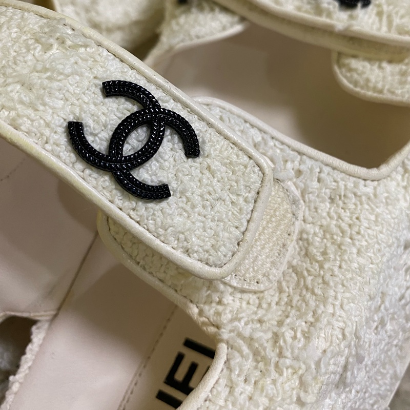 Chanel 白色 涼鞋 新 37~38參考-23