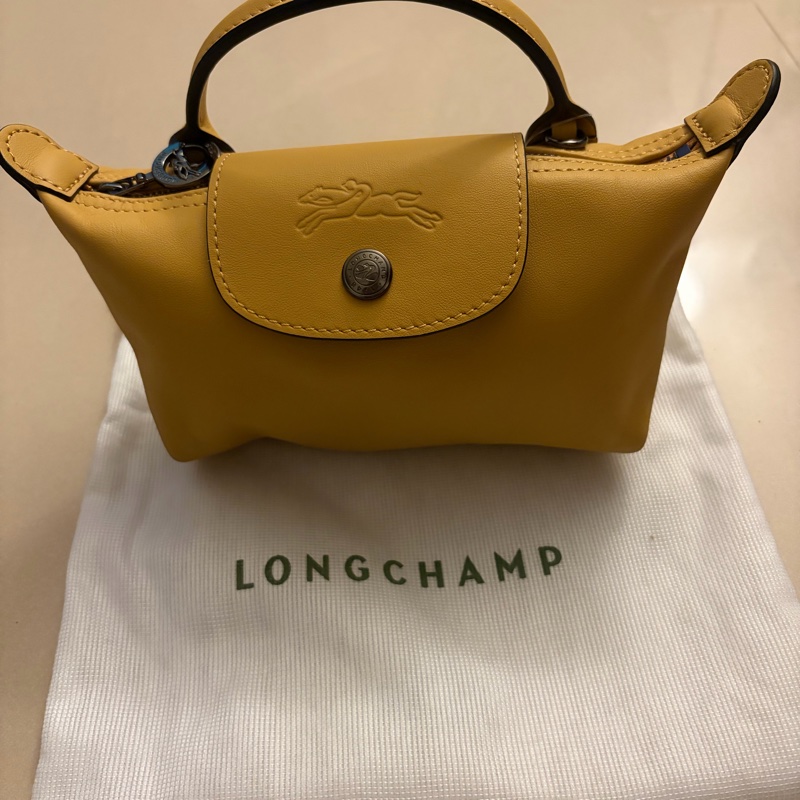 Longchamp xtra can 蜜糖黃手提肩背包-6