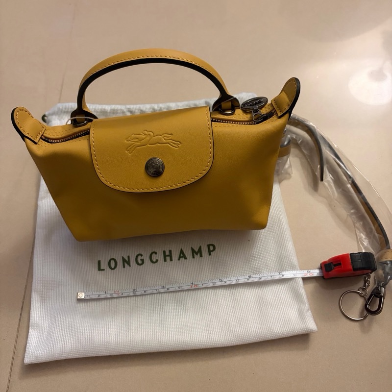 Longchamp xtra can 蜜糖黃手提肩背包-9