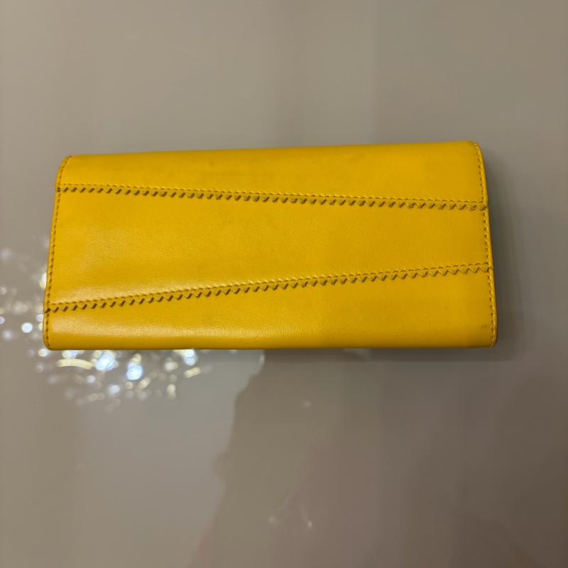 Ferragamo 芥末黃蝴蝶結Logo長夾-6