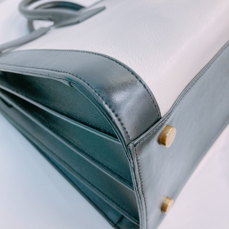 MS0604 Saint Laurent 聖羅蘭 經典 風琴包 手提包 單肩 小號 牛皮 熊貓配色 黑白色 金扣  Sac De Jour Small Calfskin Bi-Colour White X Black-5