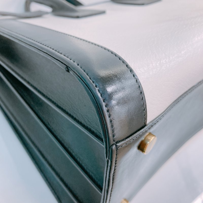 MS0604 Saint Laurent 聖羅蘭 經典 風琴包 手提包 單肩 小號 牛皮 熊貓配色 黑白色 金扣  Sac De Jour Small Calfskin Bi-Colour White X Black-7