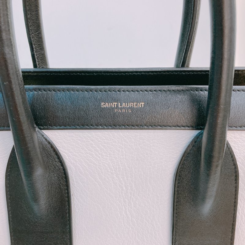 MS0604 Saint Laurent 聖羅蘭 經典 風琴包 手提包 單肩 小號 牛皮 熊貓配色 黑白色 金扣  Sac De Jour Small Calfskin Bi-Colour White X Black-9