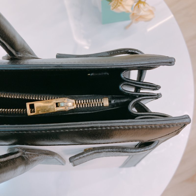 MS0604 Saint Laurent 聖羅蘭 經典 風琴包 手提包 單肩 小號 牛皮 熊貓配色 黑白色 金扣  Sac De Jour Small Calfskin Bi-Colour White X Black-18