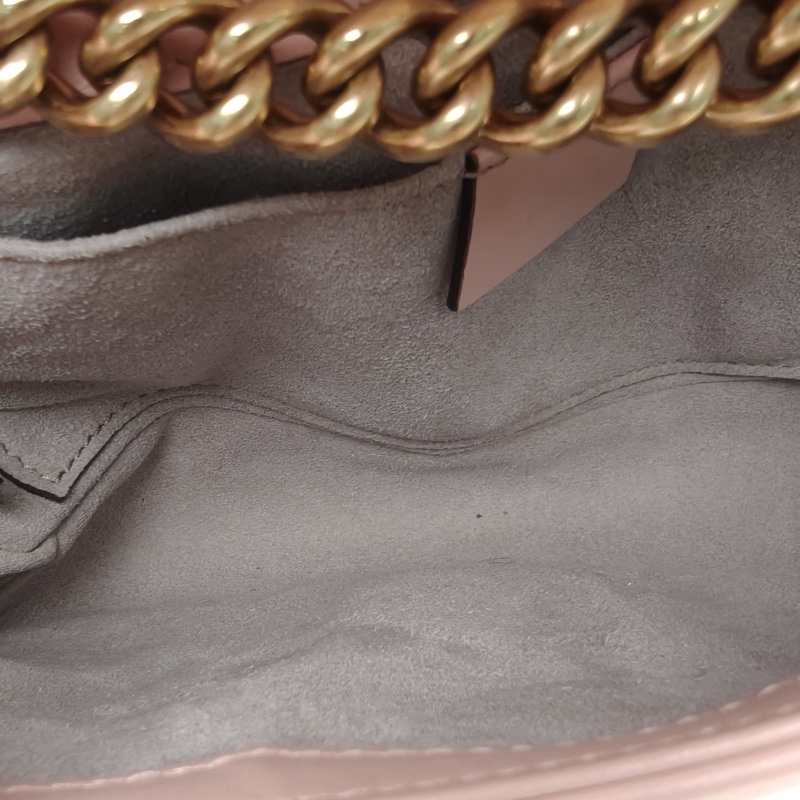 GUCCI GGMarmont肩背包Mini粉色牛皮金扣-5