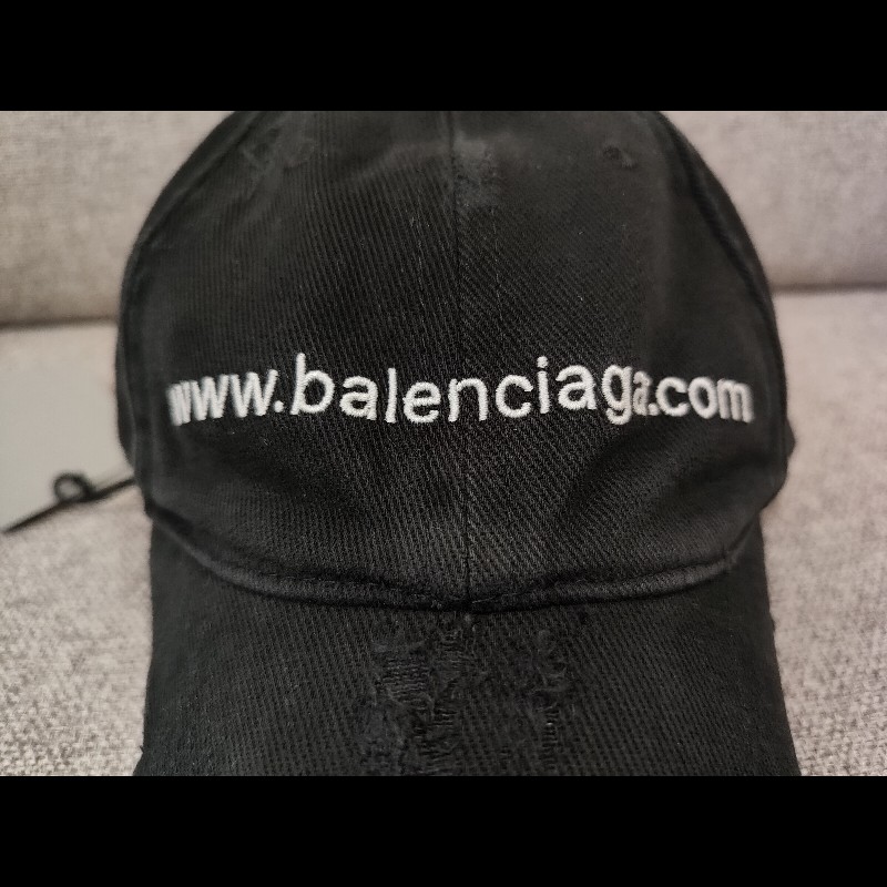 Balenciaga 750716 Logo 巴黎世家 黑色帆布 刷舊 金屬環 刺繡 棒球帽 帽子 帽 全新 S 號-6