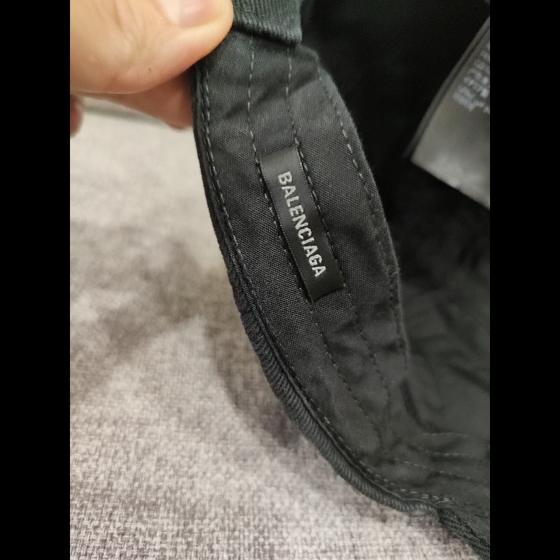 Balenciaga 750716 Logo 巴黎世家 黑色帆布 刷舊 金屬環 刺繡 棒球帽 帽子 帽 全新 S 號-13