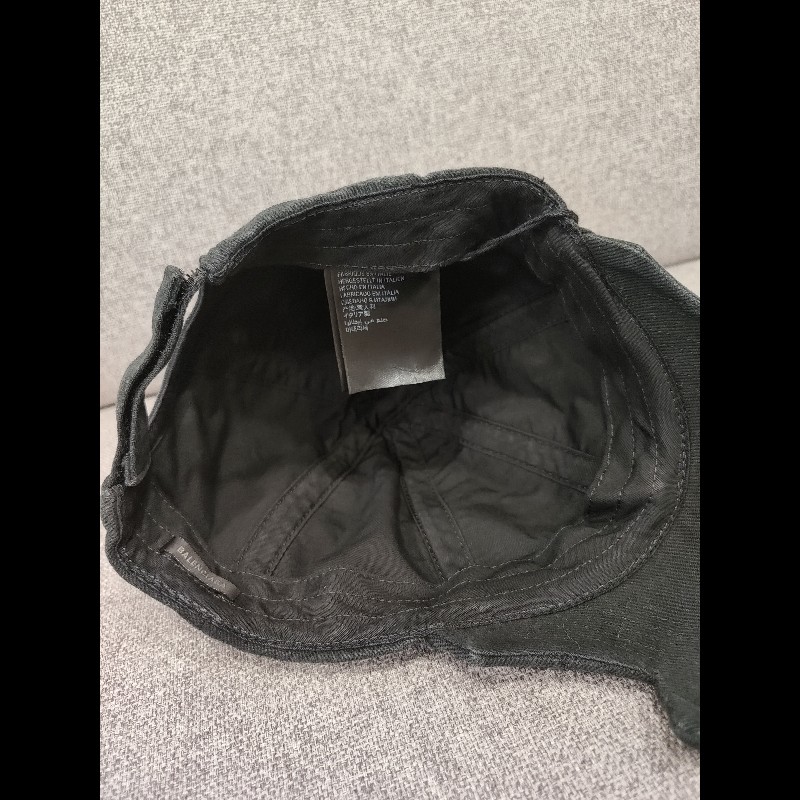 Balenciaga 750716 Logo 巴黎世家 黑色帆布 刷舊 金屬環 刺繡 棒球帽 帽子 帽 全新 S 號-15
