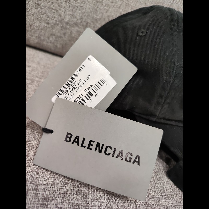 Balenciaga 750716 Logo 巴黎世家 黑色帆布 刷舊 金屬環 刺繡 棒球帽 帽子 帽 全新 S 號-16