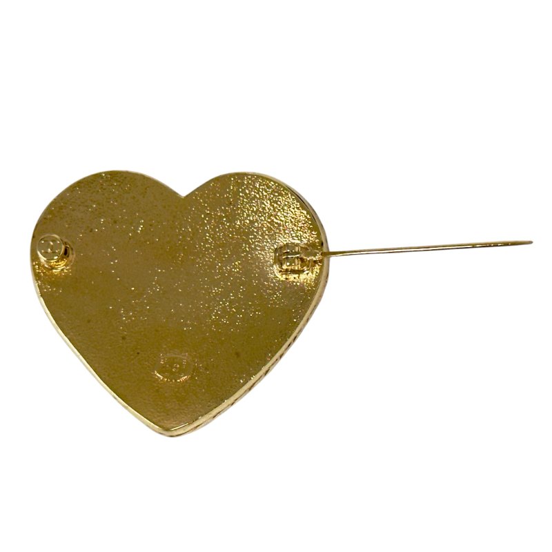 CHANEL *罕有* CC 牛仔 愛心 胸針-6