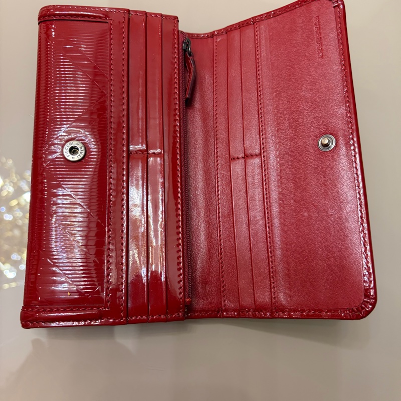 Burberry品牌格紋壓紋長夾-3