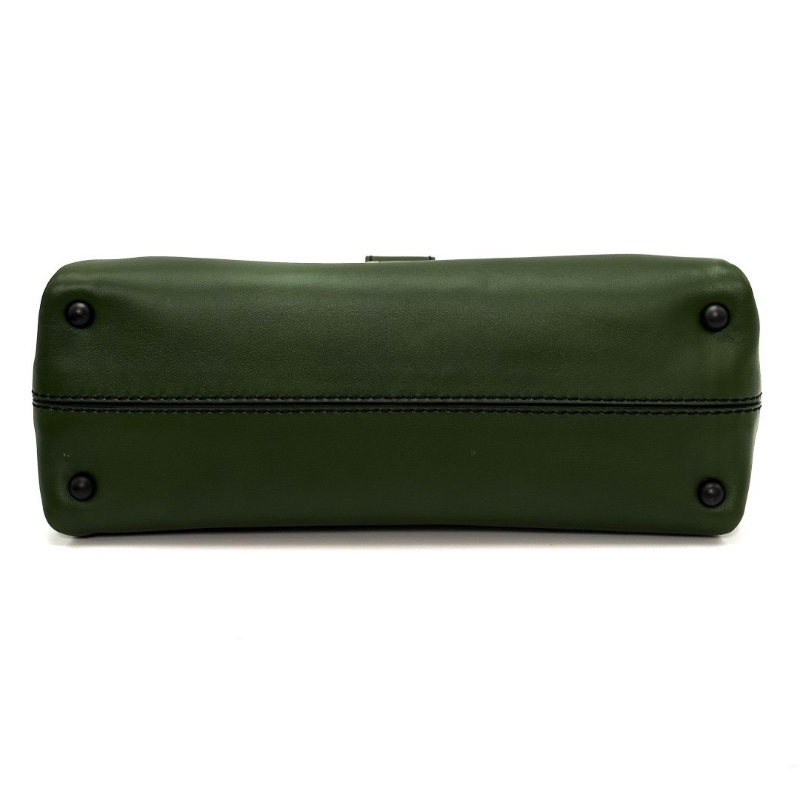 BV Piazza綠色拼色手提肩背斜背包26*16*10 98新配件塵袋-3